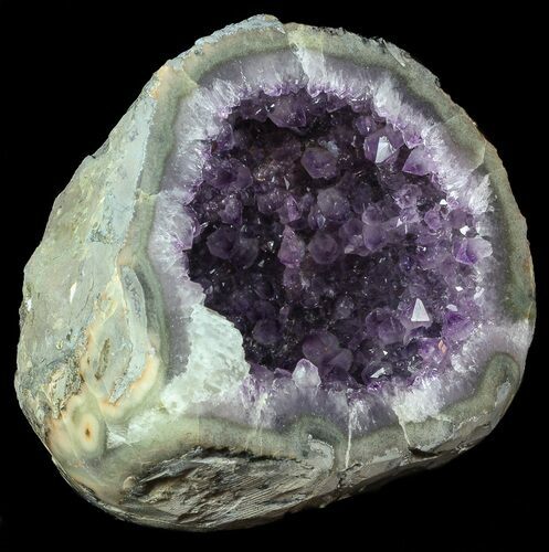 Purple Amethyst Geode with Calcite - Uruguay #57194